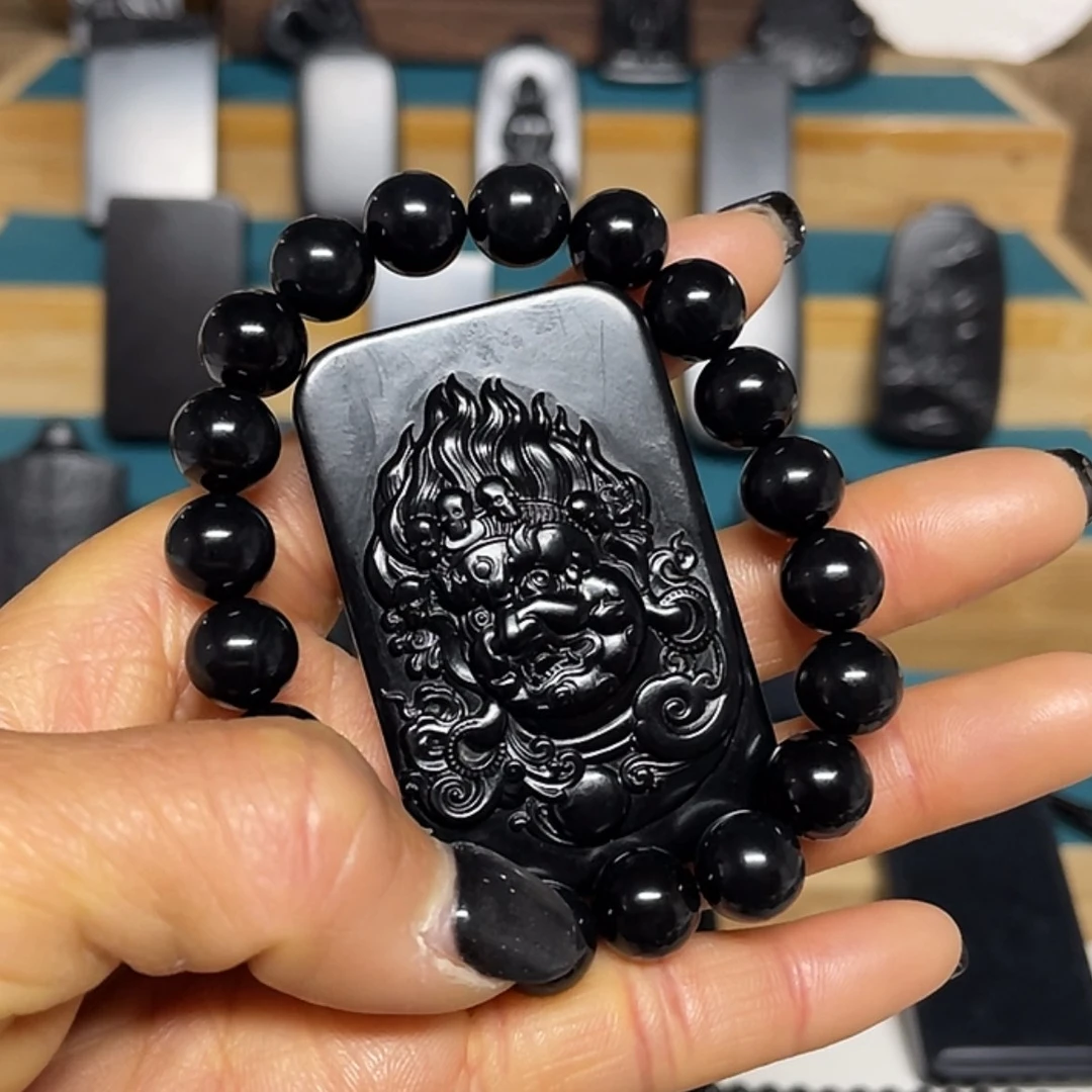 【闪购商品】和田玉(墨玉)吊坠(赠链)未镶嵌干**生欢乐级