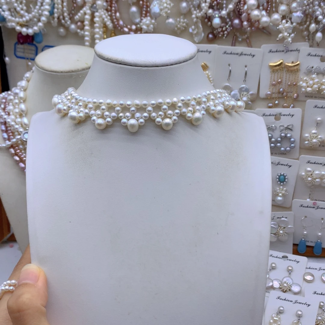 白****合金淡水珍珠项链耳饰