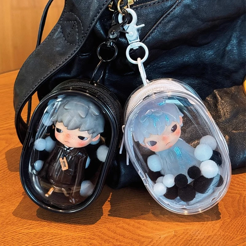 10cm娃包透明PVC盲盒收纳挂件包公仔娃娃小野系列手办外出溜娃包