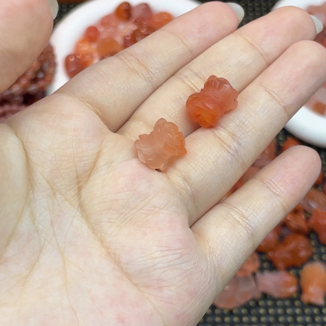 南红玛瑙未镶嵌配饰并蒂莲组合