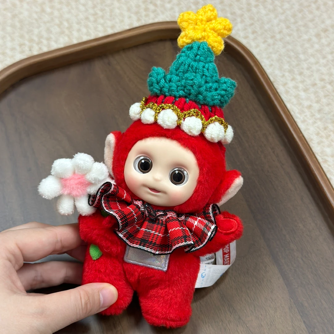 圣诞帽子+围肩天线宝宝一代二代帽子围兜套装萌系造型搭配娃衣