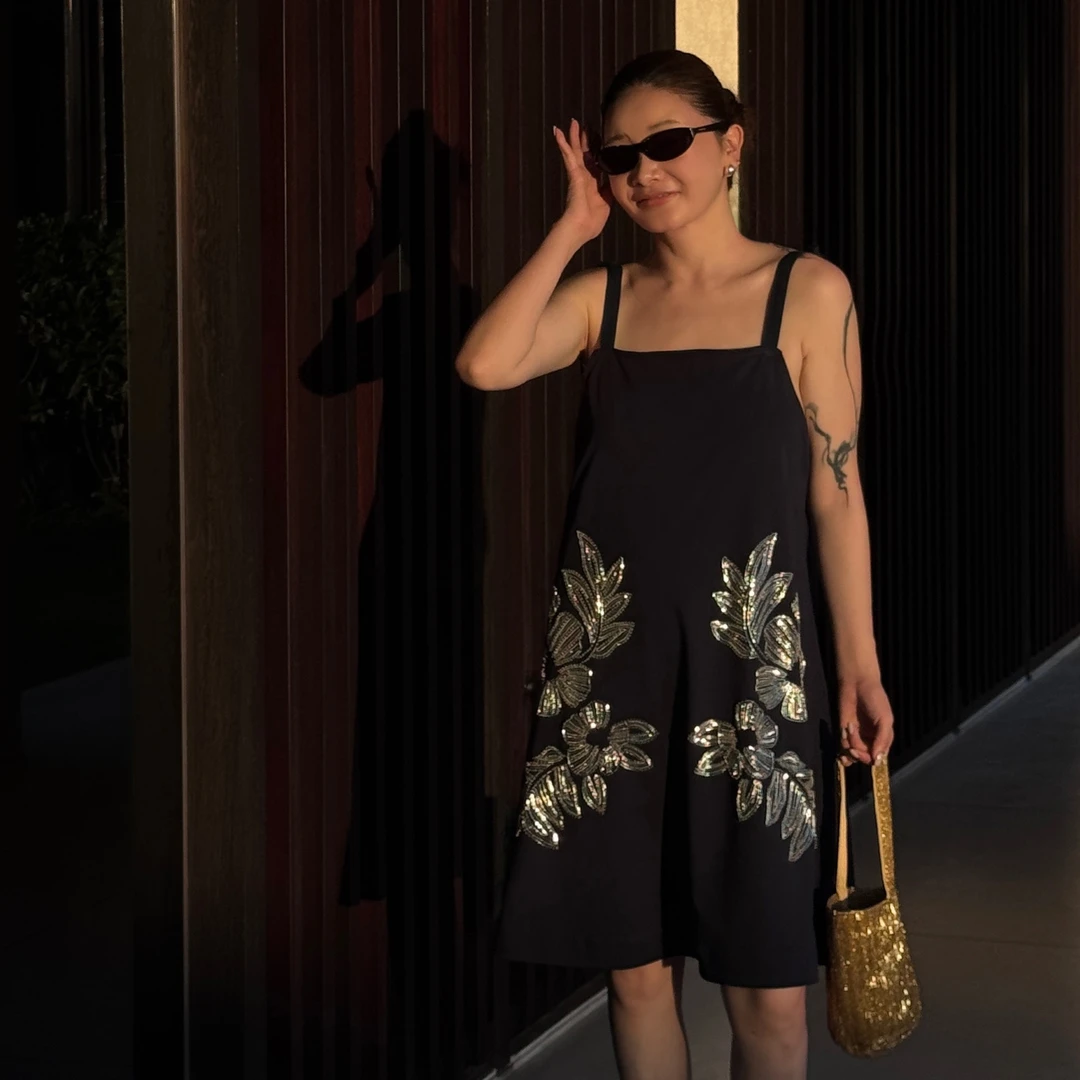 【CHUMINGMING】《花集》重工订珠吊带裙JJGC2505