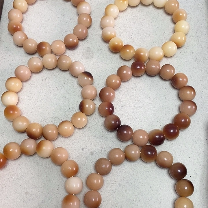 菩提根/象牙果手串卡15炭烤苹果珠干磨