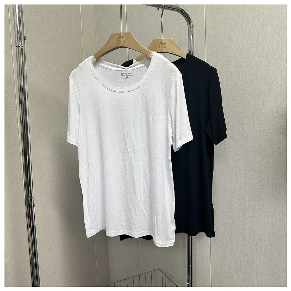 T316    夏季新款纯色宽松圆领短袖T恤女