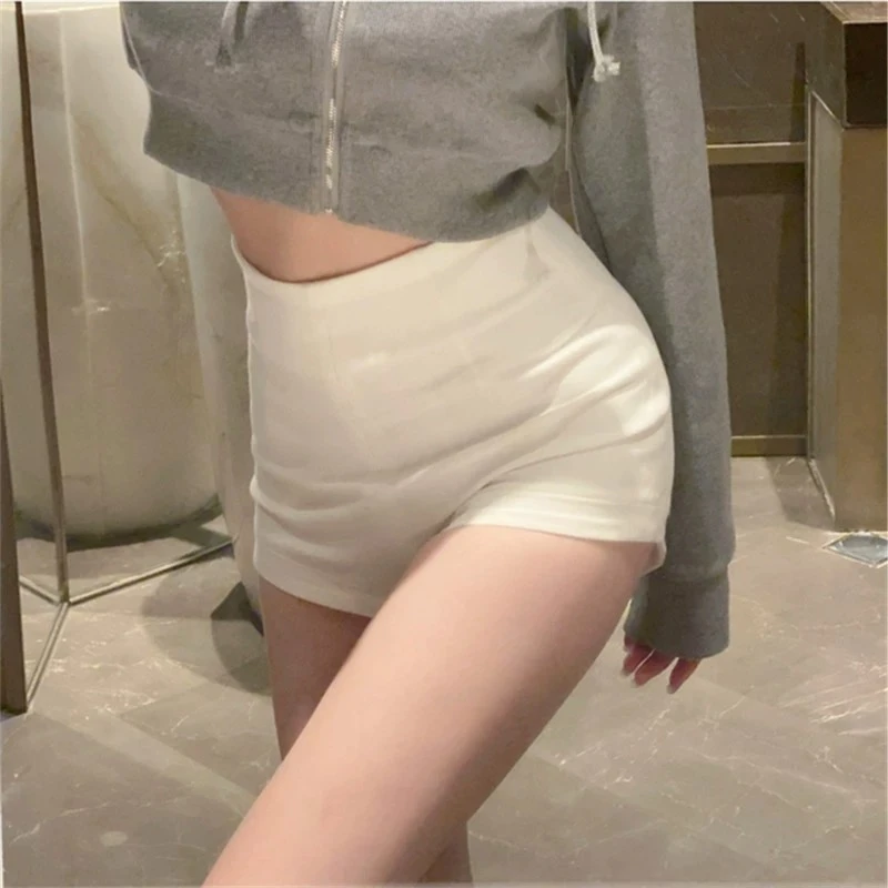 高腰显瘦外穿短裤紧身打底裤女黑白两色百搭收腹西装裤