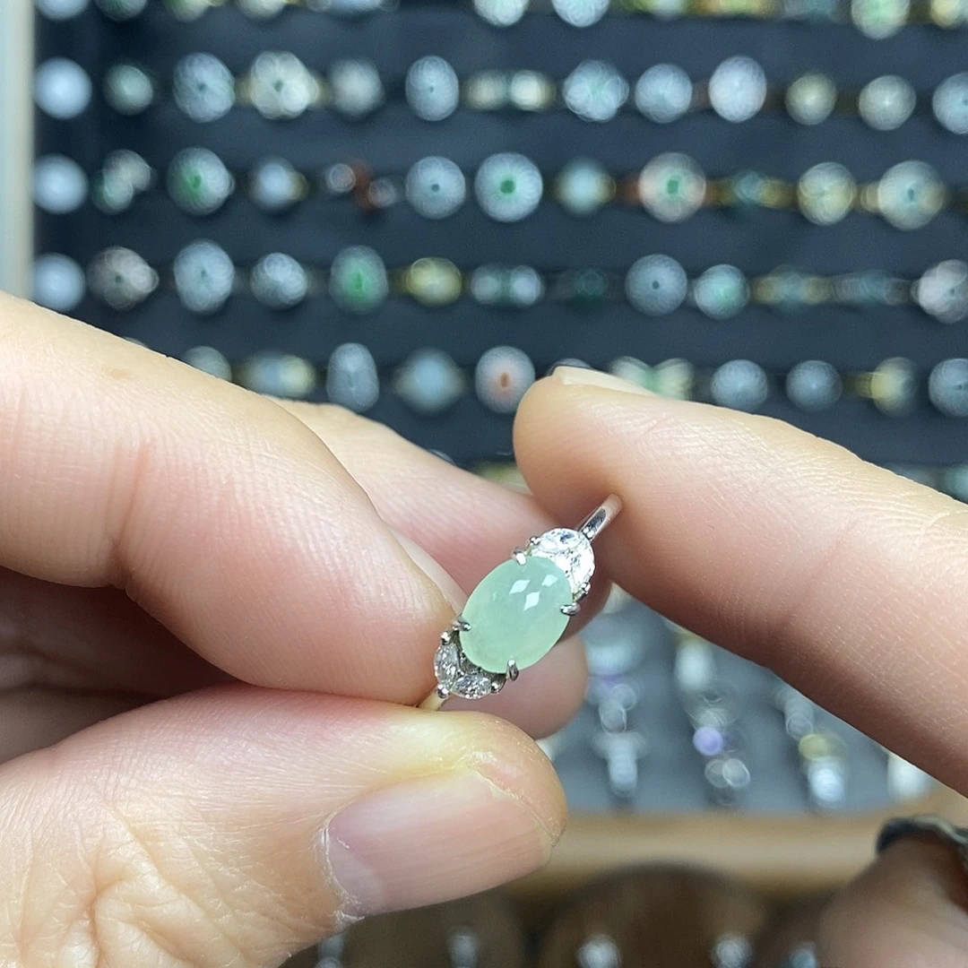 翡翠银S925镶嵌戒指