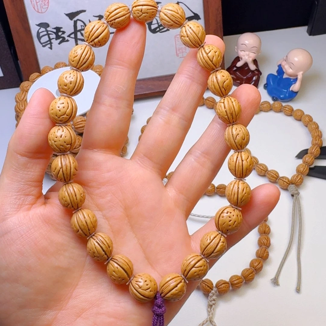 桃核手串11奶油皮