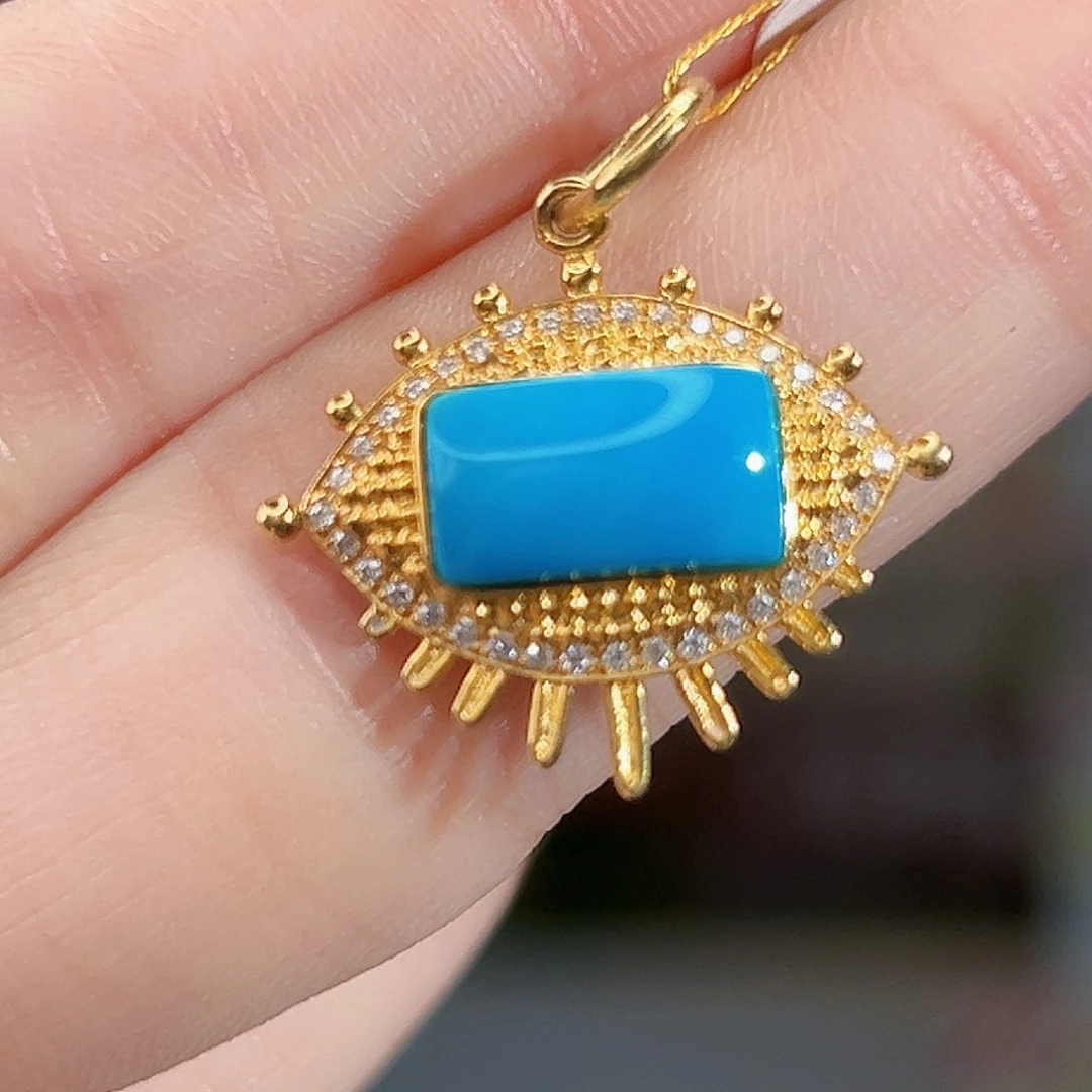 绿松石18K金镶嵌珠宝奇石