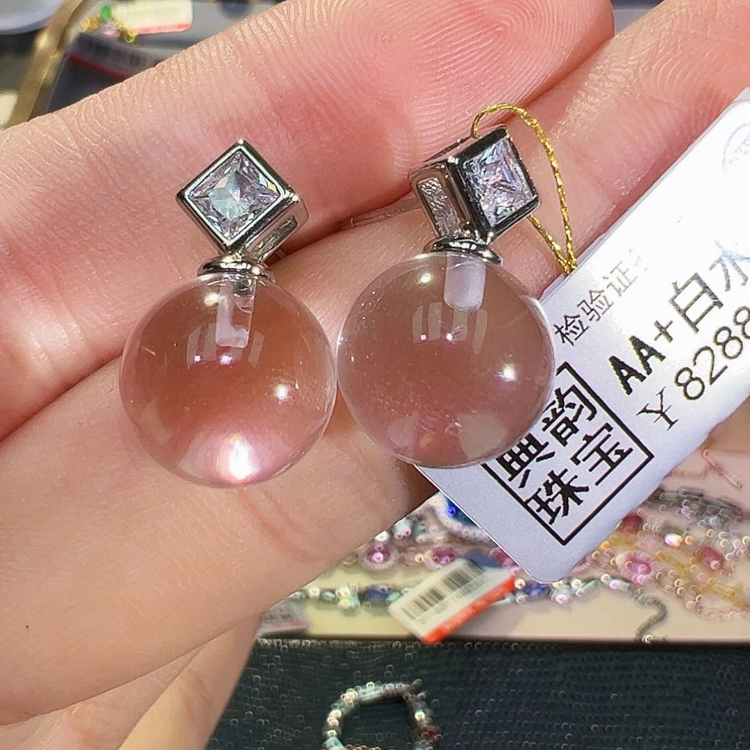 银S925镶嵌耳饰水晶