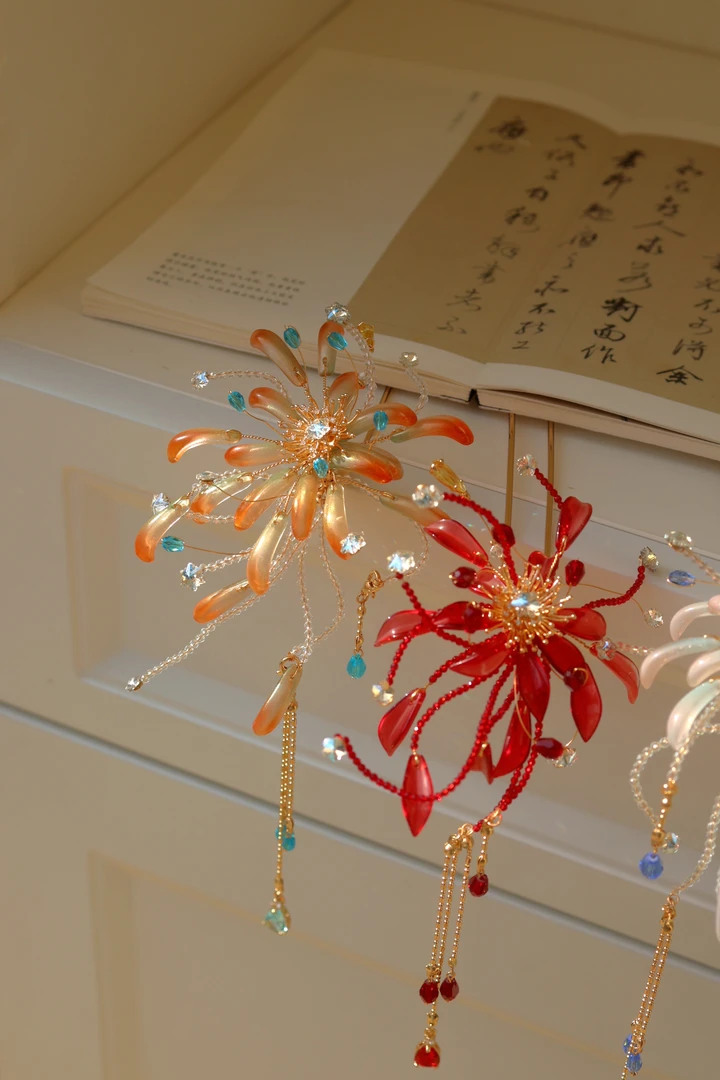 原创（流萤）琉璃烟火发饰古风配饰汉服发饰