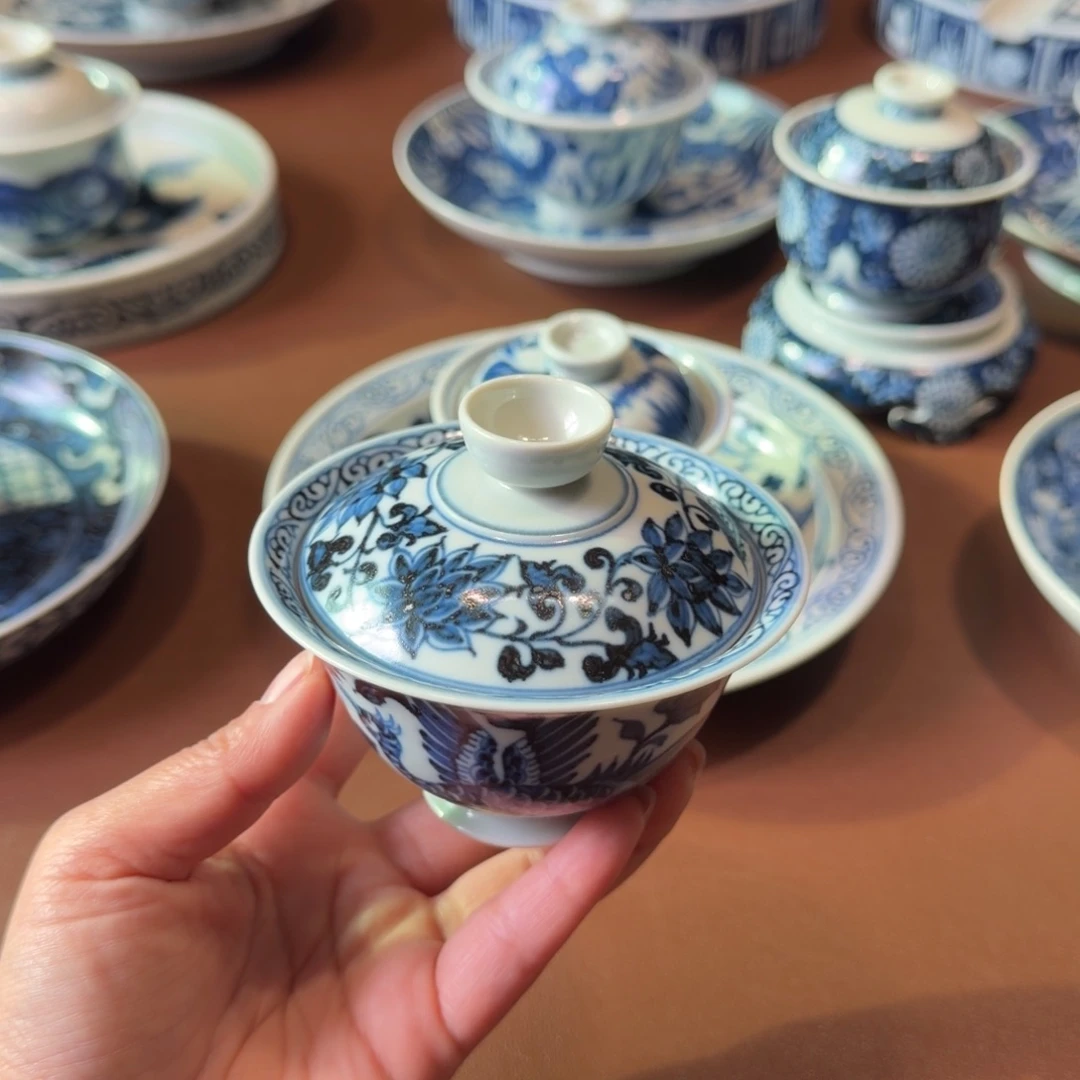 手工手绘茶具盖碗