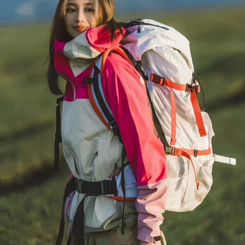 高级撞色设计男女同款情侣款软壳彩壳冲锋衣夹克外套C1334