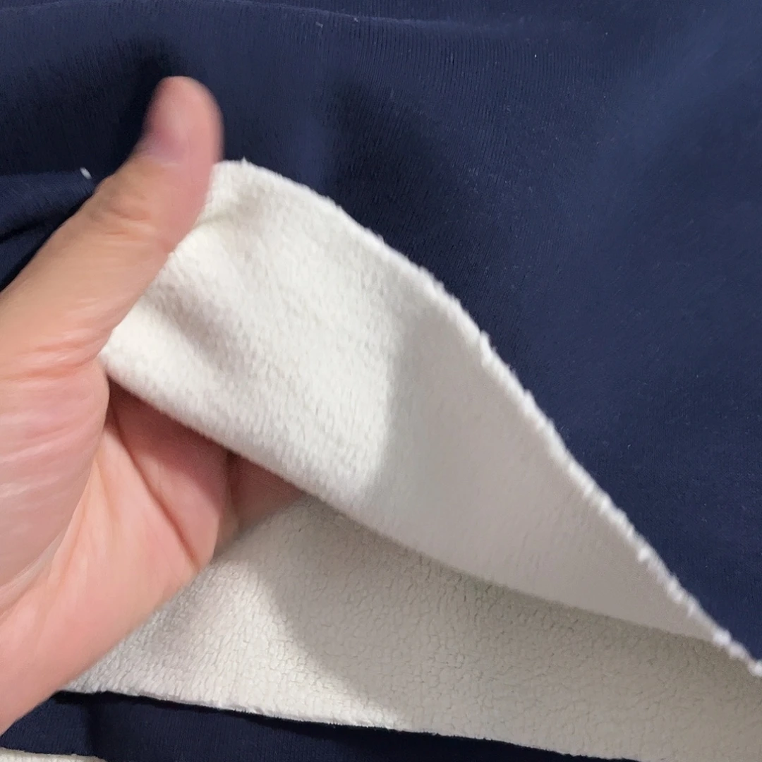 藏蓝色奥利绒白色绒1.8×2米长带螺纹