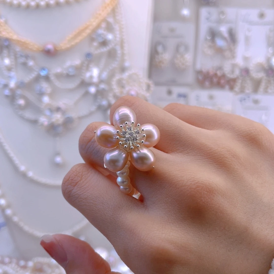 未镶嵌耳饰淡水珍珠戒指