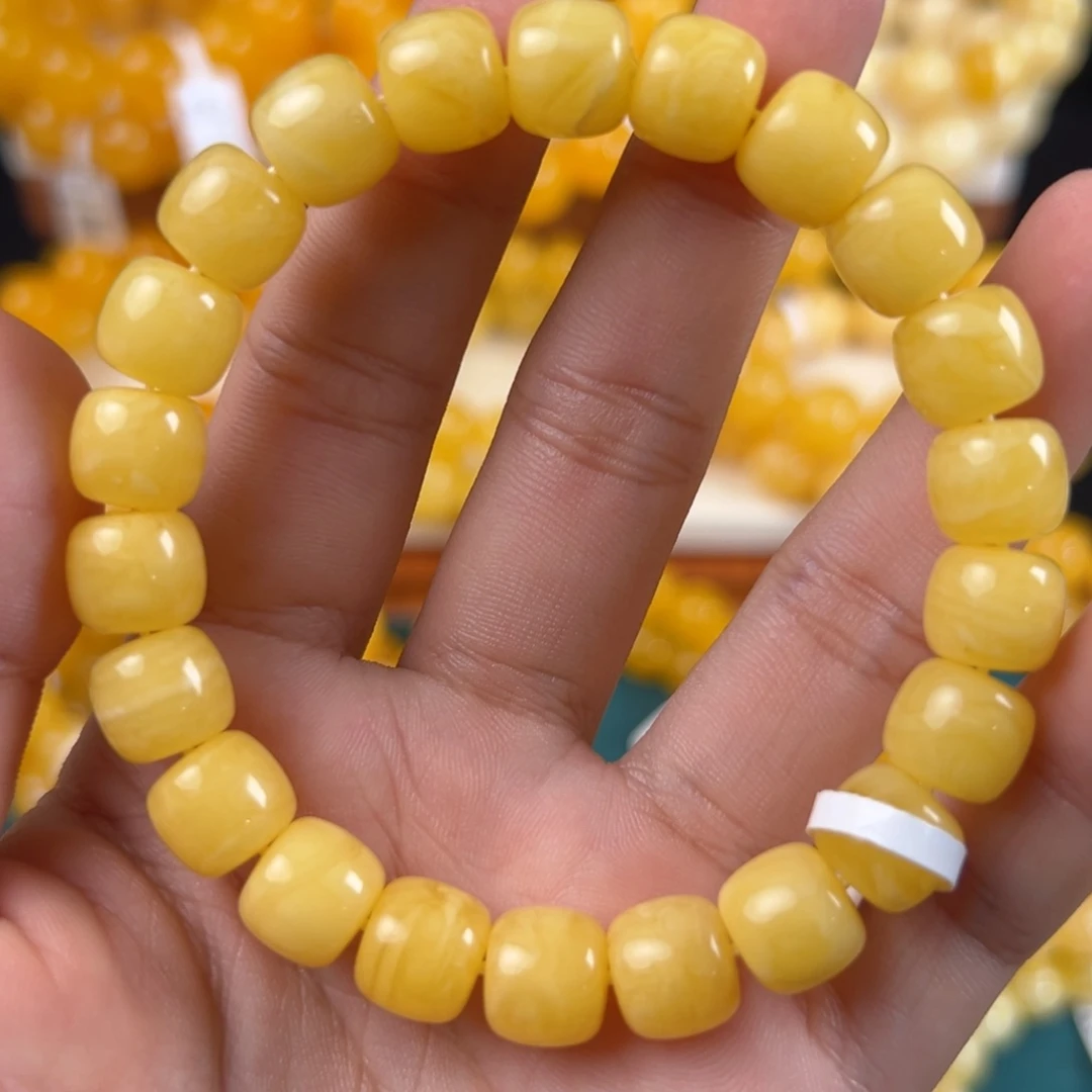 琥珀未镶嵌手链14.8g焦皮同料老型10mm