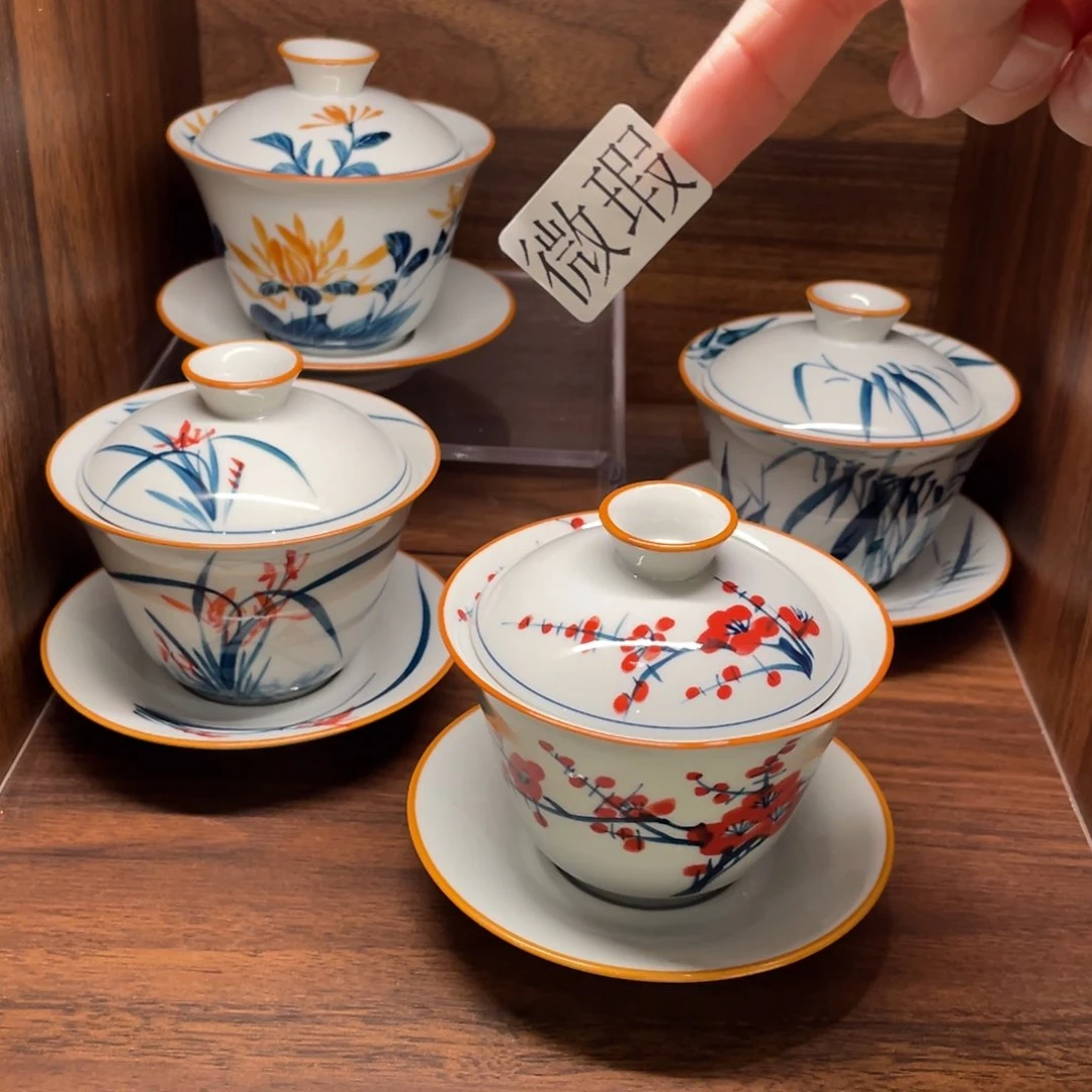 微瑕釉下彩纯手绘