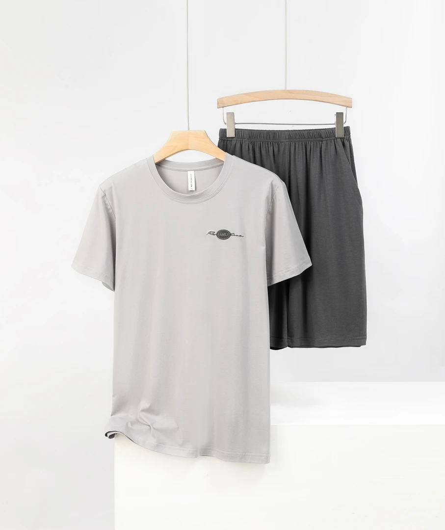 zuomeng/佐梦新款睡衣男士夏季短袖短裤字母休闲家居服套装可外穿