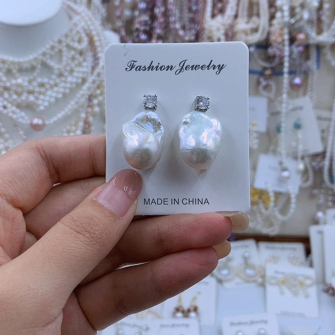 项链银S925镶嵌淡水珍珠