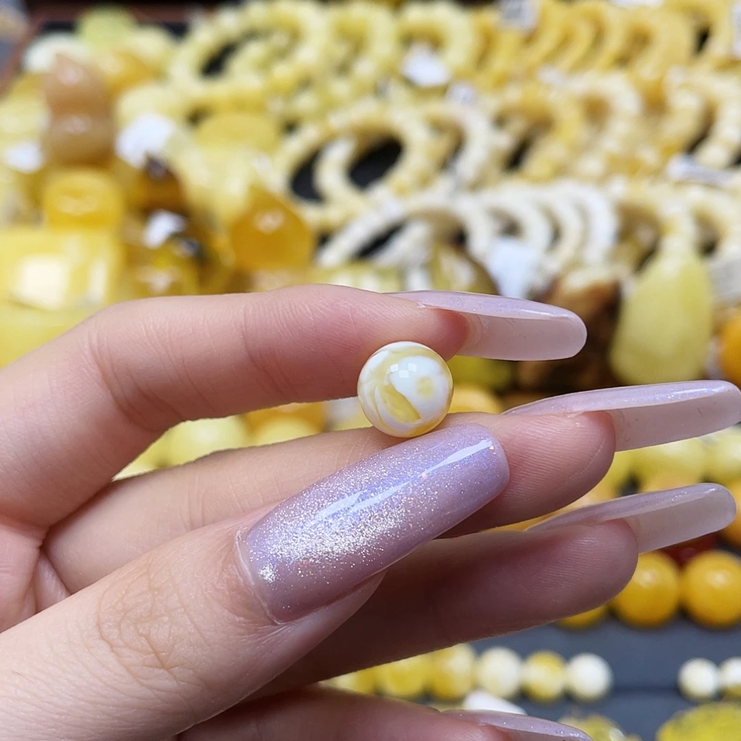 琥珀未镶嵌裸石圆珠10mm