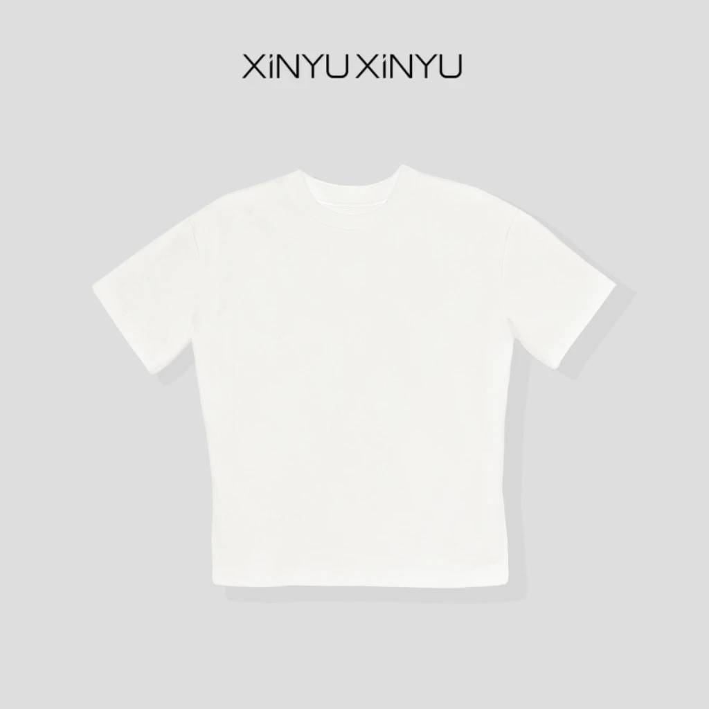 XINYU/芯与前后拼接背面醋酸材质可收腰短袖T恤 203295 女士 时尚