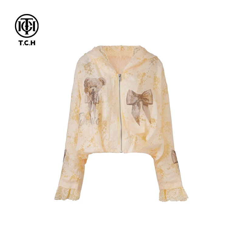 私服-TCH2025夏季新款烫钻时尚休闲百搭拉链衫T75A17E5011