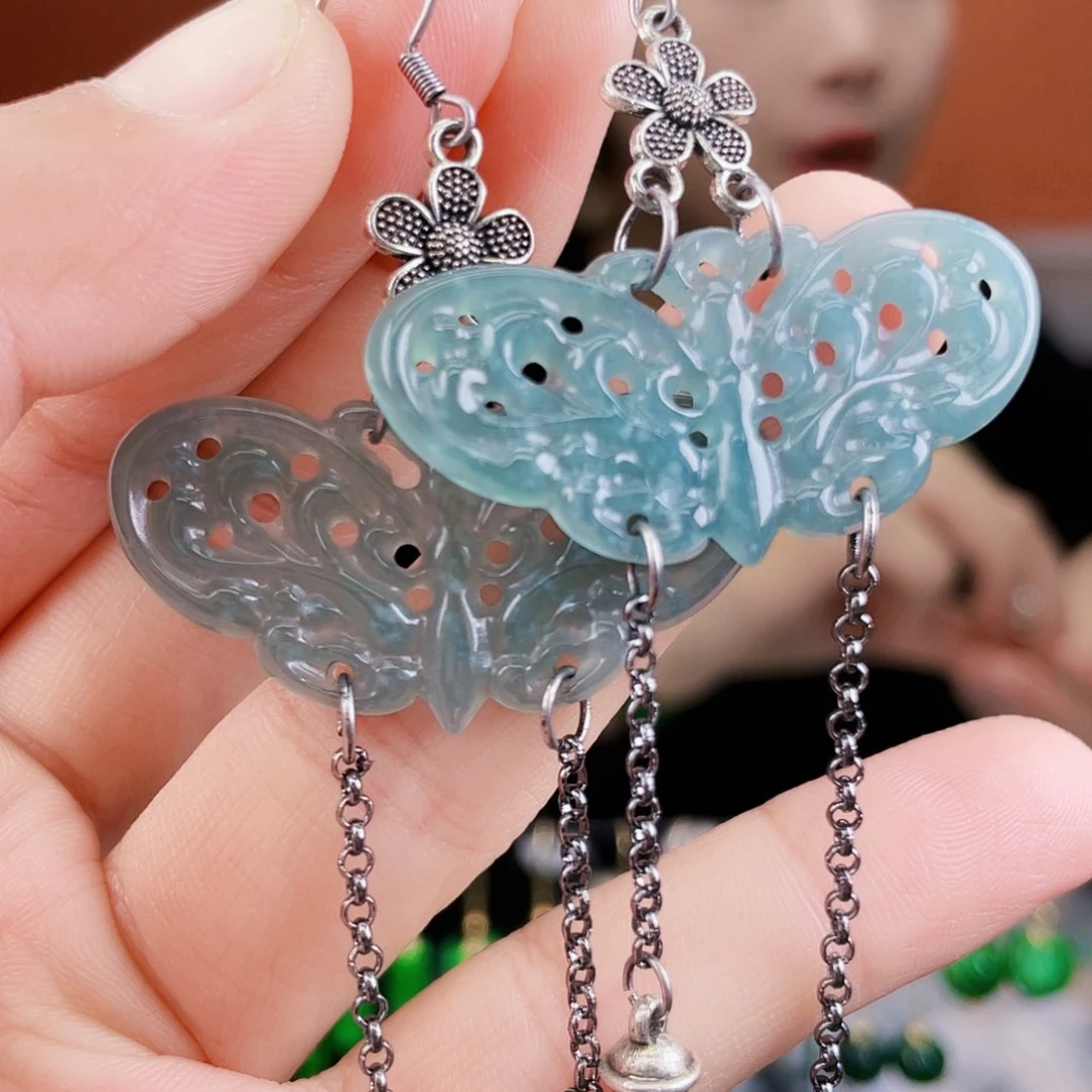 翡翠未镶嵌耳饰饰品