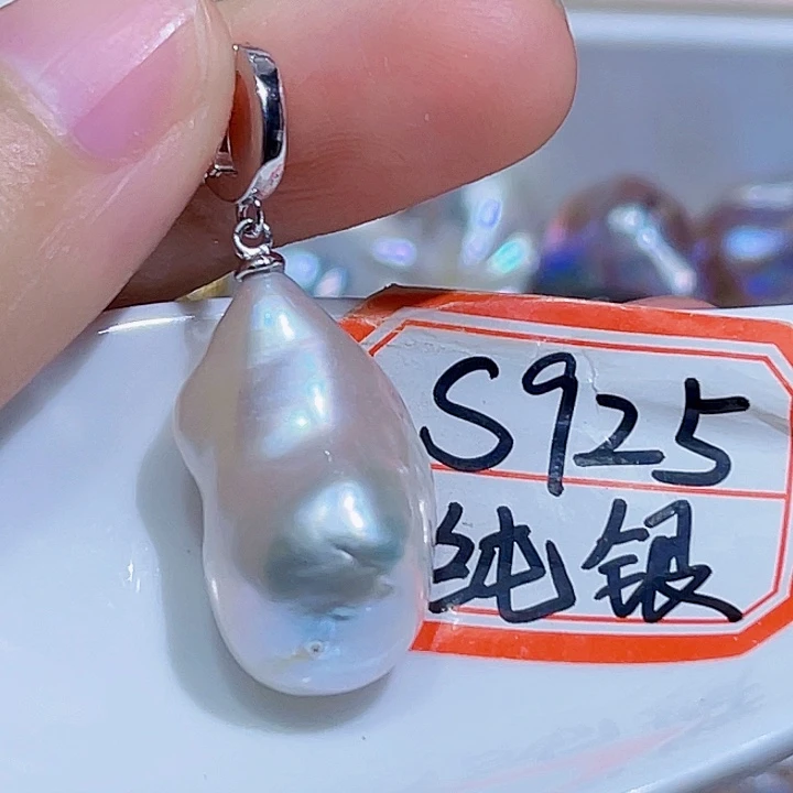 淡水珍珠银S925镶嵌颈饰