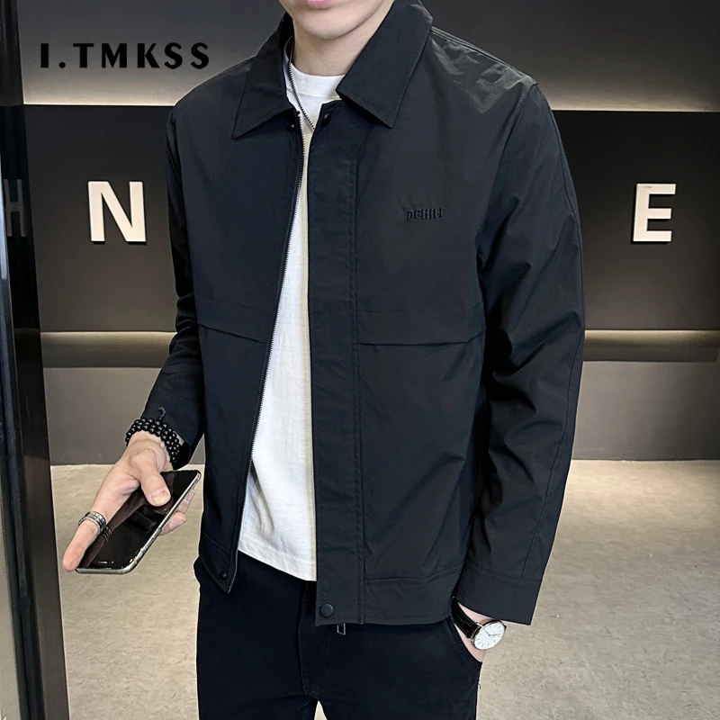 I.TMKSS行政夹克男春秋季潮流帅气男士休闲商务青年男装外套冬季