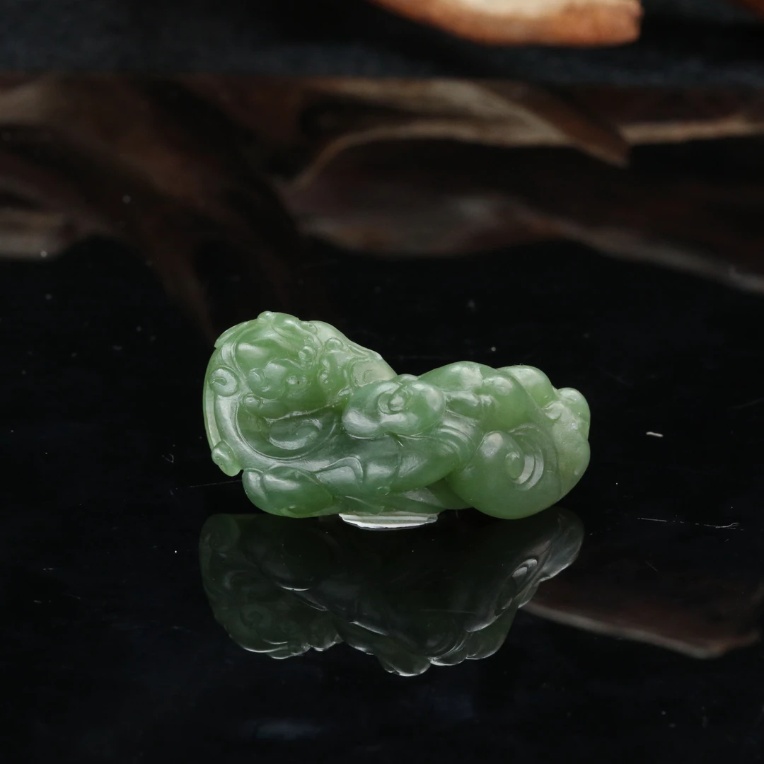 6和田玉碧玉手牌/600207北京中保拍卖