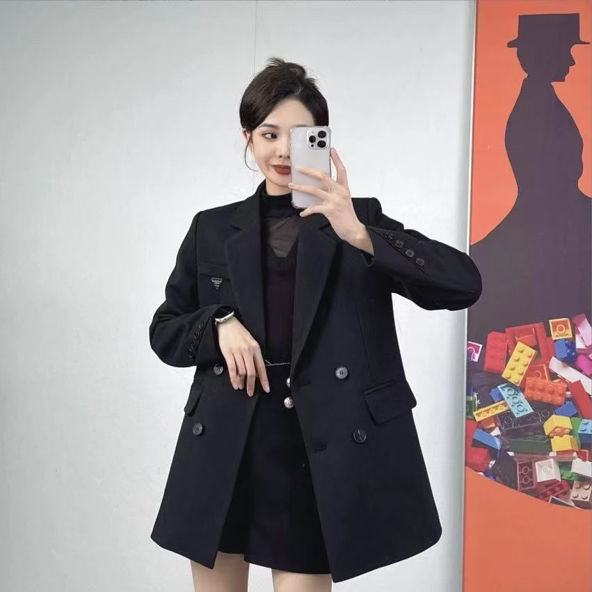 【静姐宠粉】秋冬新款时尚百搭修身气质西装毛呢大衣外套245228
