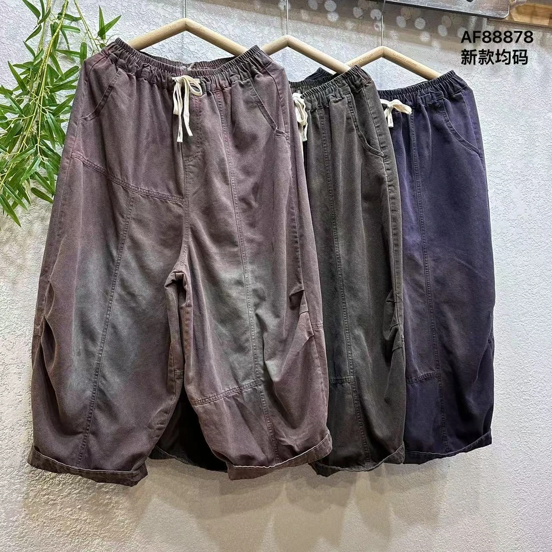 HY   88878横竖分割线洗水布裤