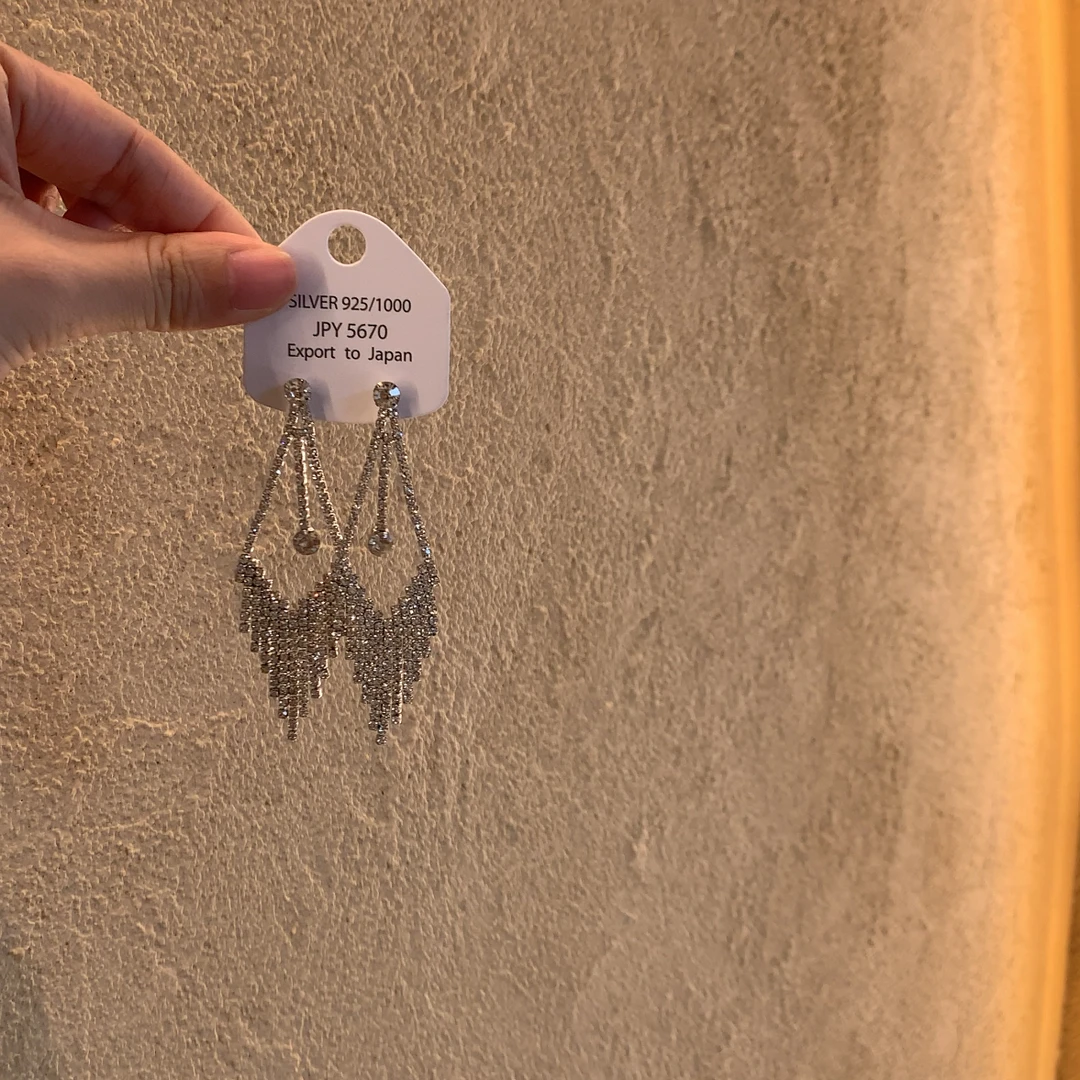 合金锆石耳饰 party时间到！夸张镶钻个性长款流苏满钻耳环耳饰