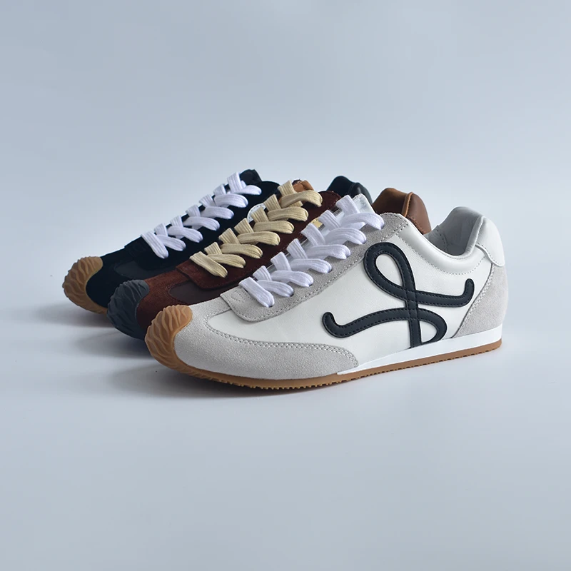 2025春季新品时尚休闲鞋休闲真皮阿甘鞋夏季百搭低帮拼色小白鞋女