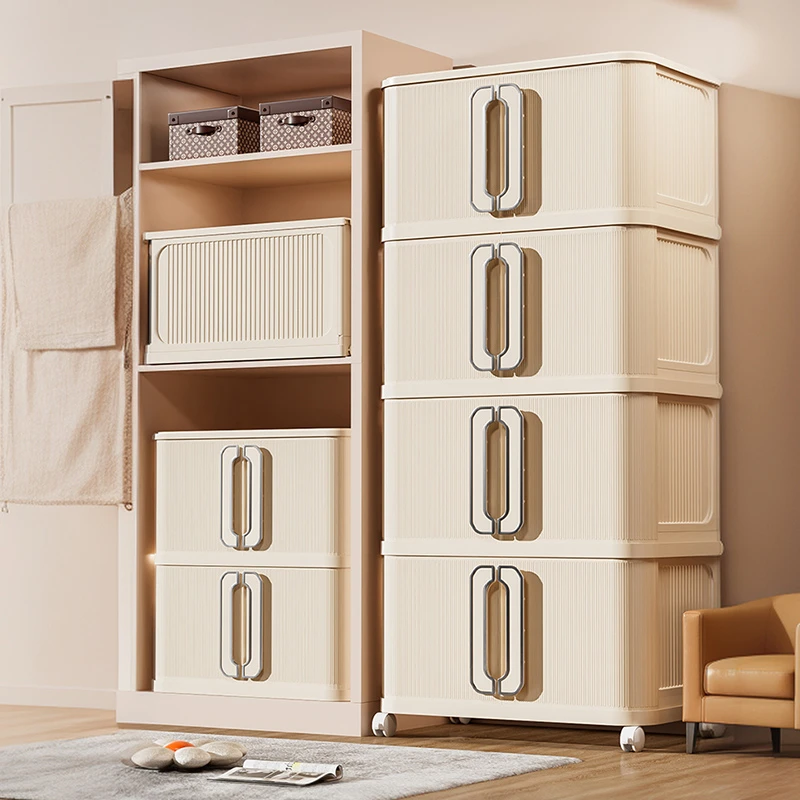 多层收纳柜储物柜儿童折叠衣服收纳箱免安装家用玩具零食置物柜子