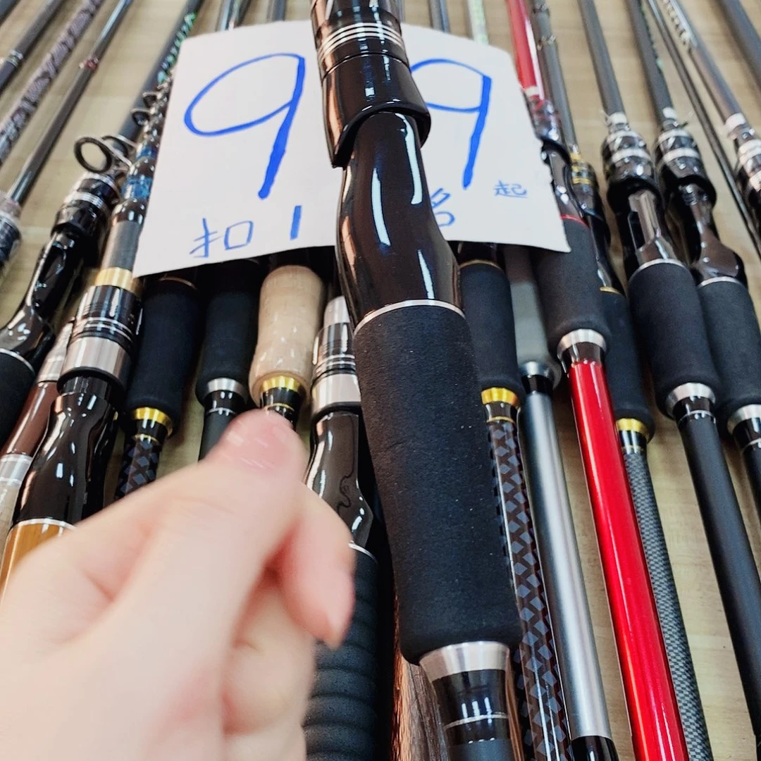 黑银色直柄路亚竿尺寸随机