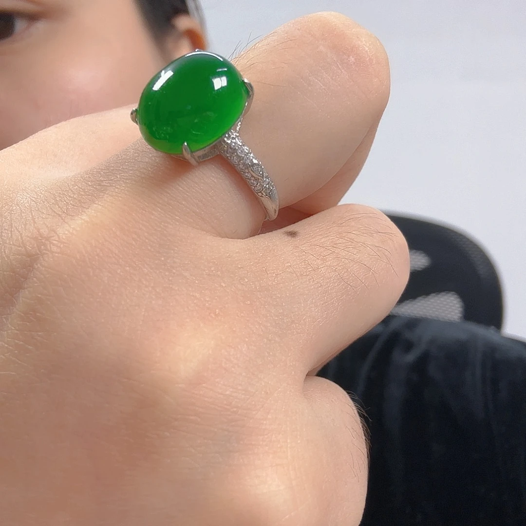 翡翠银S925镶嵌吊坠(不含链)