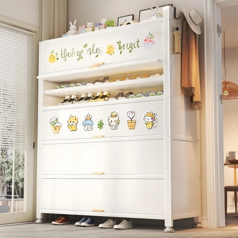 【二手价】钢制鞋柜家用门口玄关大容量防尘储物收纳柜落地儿童鞋架