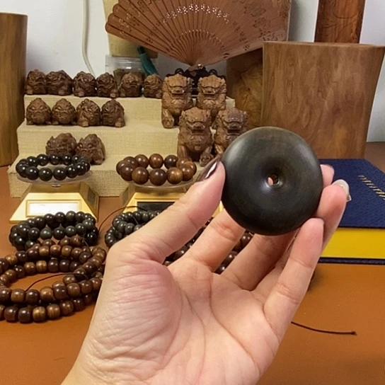 老山檀香阴沉平安扣挂件