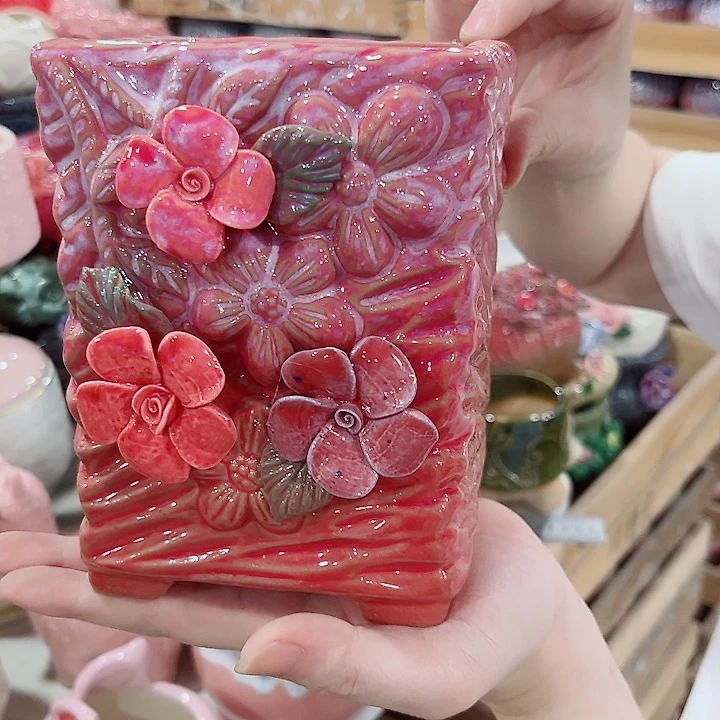 有孔.凑单10元陶瓷花盆发货！