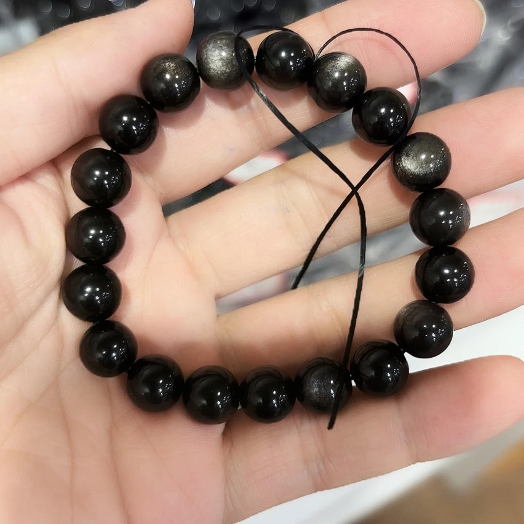 未镶嵌手串水晶银曜石卡10