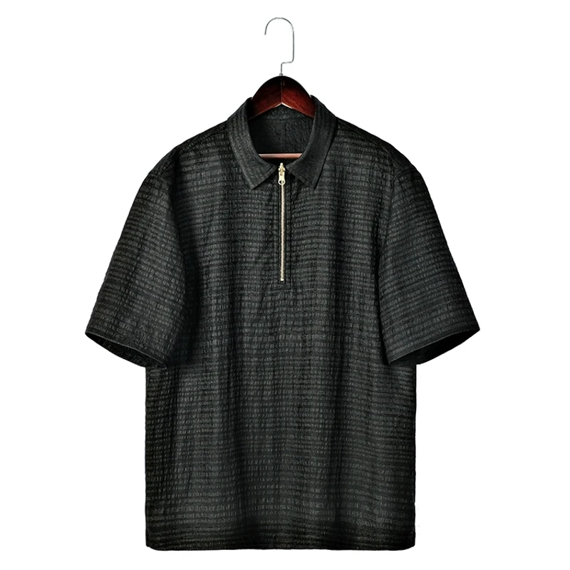 88320 男士双面POLO衫桑蚕丝冠乐绉香云纱夏季中国风短袖