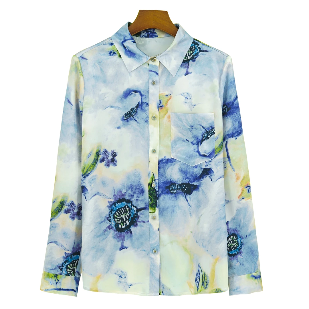 25年春夏晕染长袖双乔衬衫LS24L955