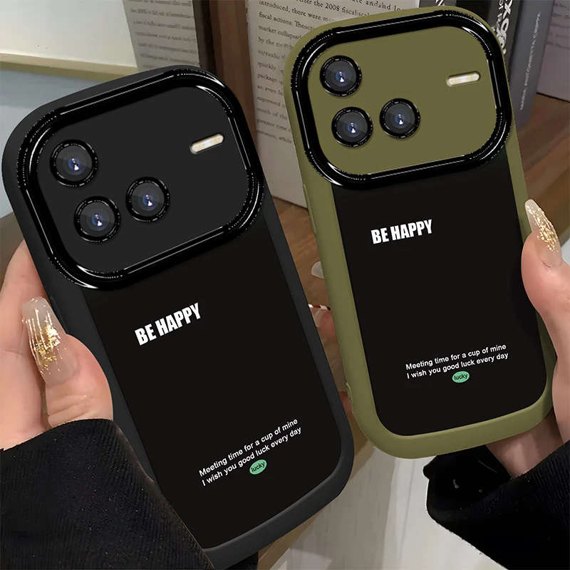 适用于【VIVO】X80个性绿黑渐变英文简约硅胶防摔手机壳