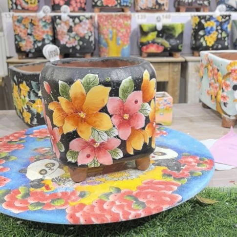 紫砂花盆景德镇陶瓷