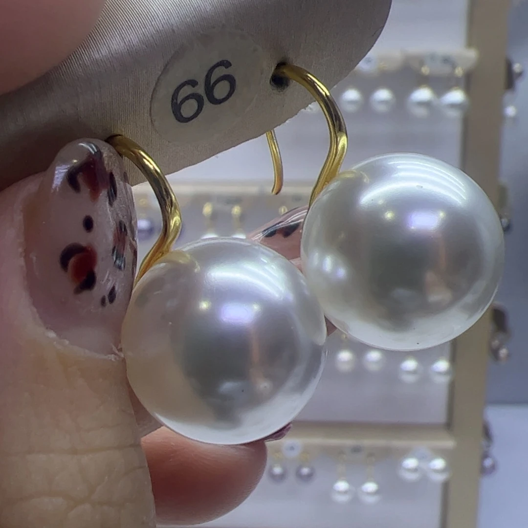 淡水珍珠耳饰18K金镶嵌