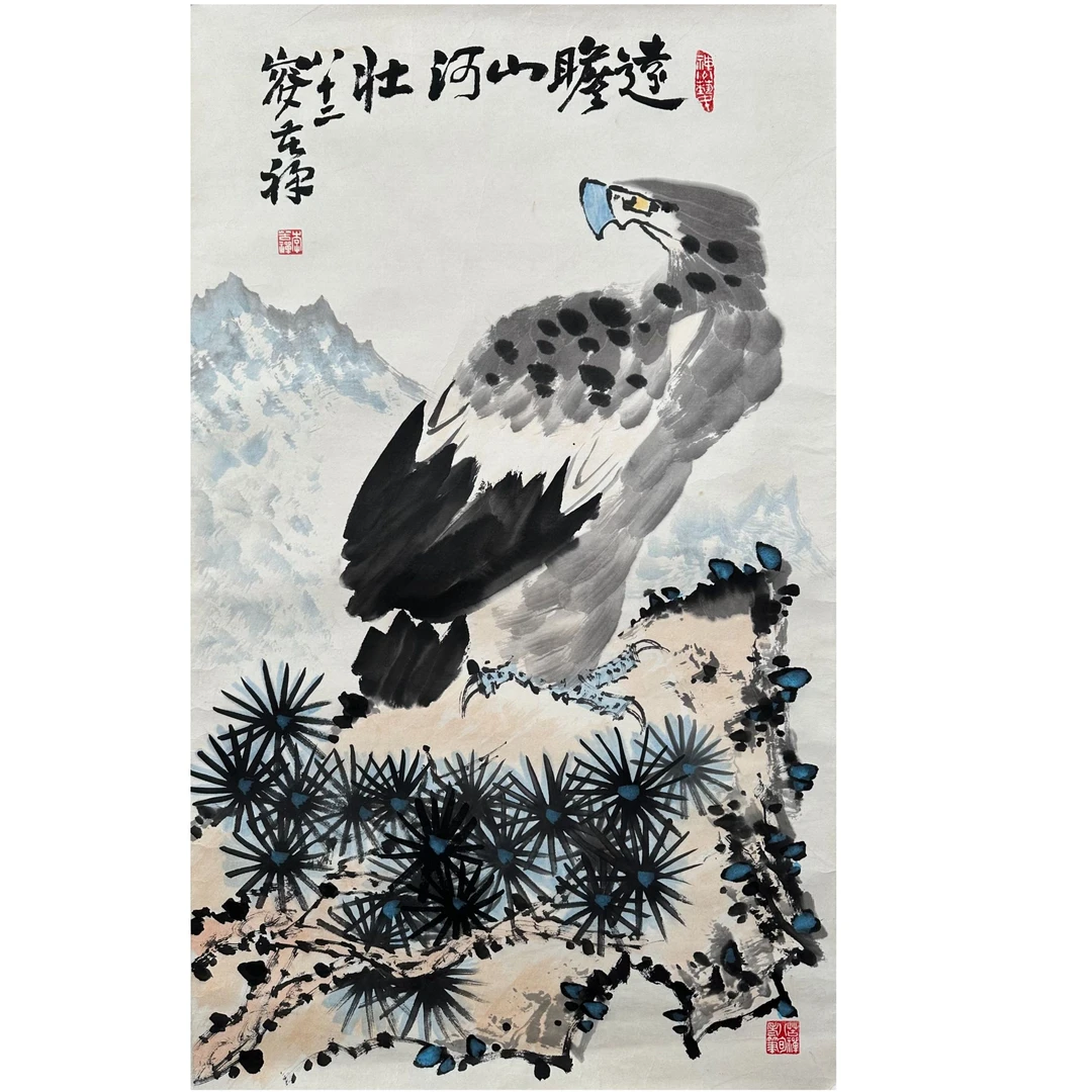 L-T-964 李老款 鹰 57cm×97cm 托底