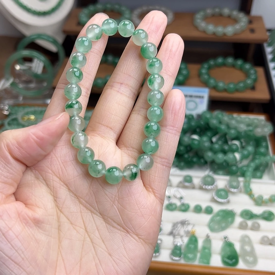 石英质玉（非洲翠）未镶嵌手链卡8