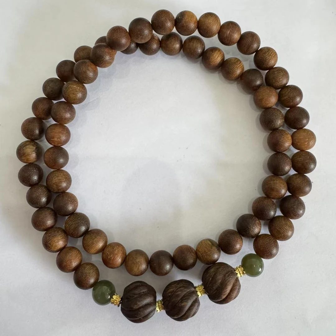 ZJH33G双圈沉香手串0.8加配饰珠（多样性发货）