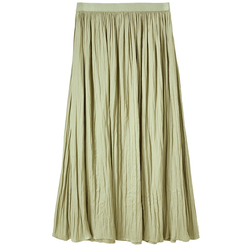 优雅律动梨型遮胯显瘦通勤伞裙松紧腰半身裙49766