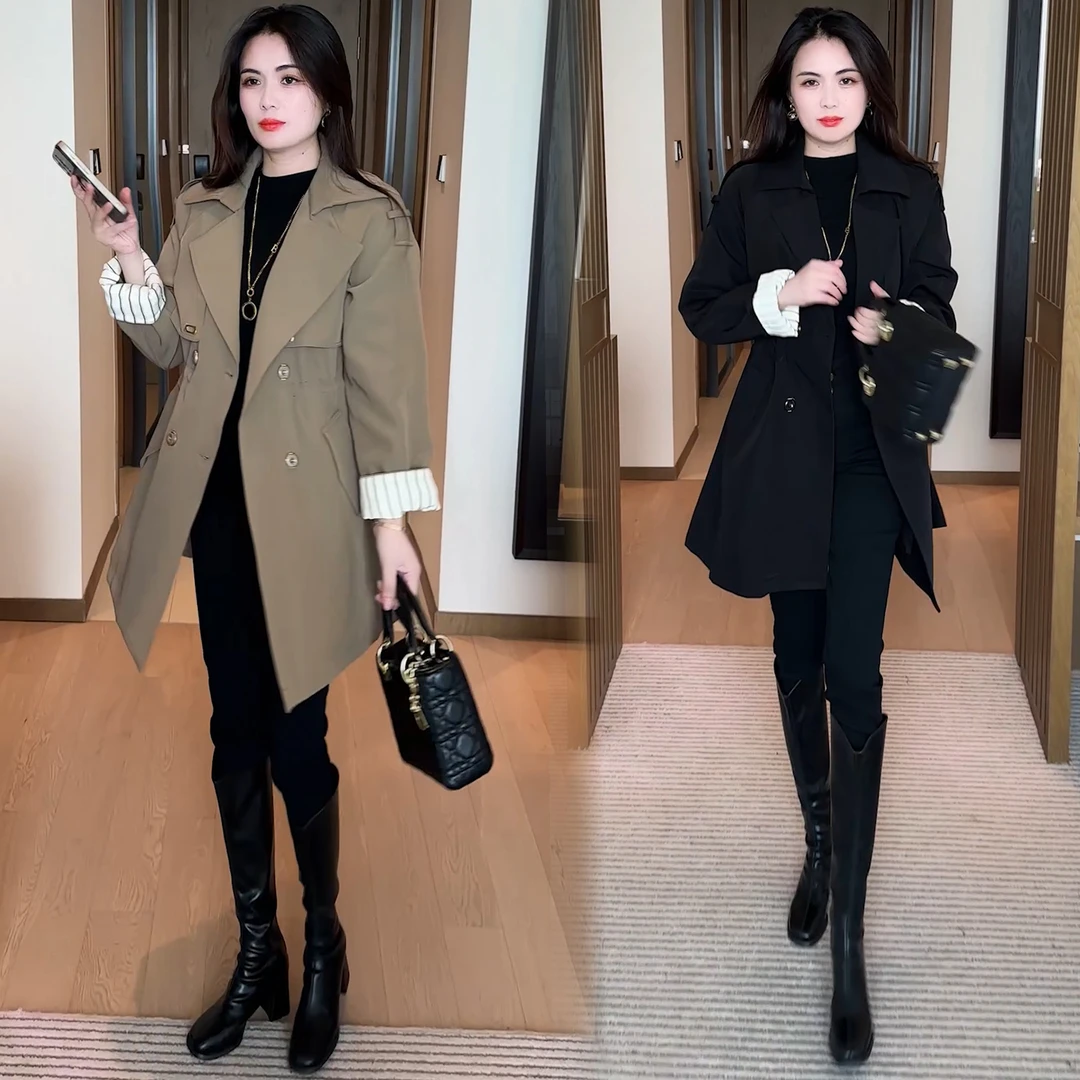 巨好看早秋风衣外套女款2025新款今年流行中长款大衣洋气显瘦上衣